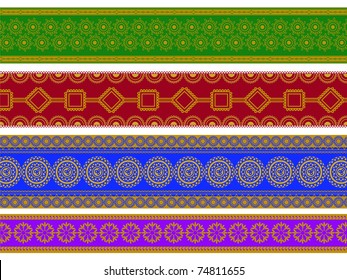 Mandala borders, Henna inspired banners/borders - very elaborate and easily editable