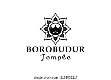 Diseño del logotipo del templo Mandala de Borobudur
