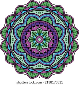 Mandala, libro de colores vivos y elegantes