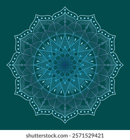 Mandala bright pattern, vector illustration on dark background. Vector abstract mandala template. Decorative element for design cover, fabric, invitation
