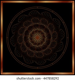 Mandala. Bronze mandala. Copper mandala. Royal decorative symbol.