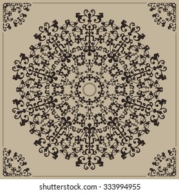 Mandala in brown color.