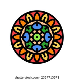mandala buddhism color icon vector. mandala buddhism sign. isolated symbol illustration