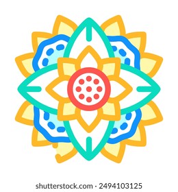 mandala buddhism color icon vector. mandala buddhism sign. isolated symbol illustration