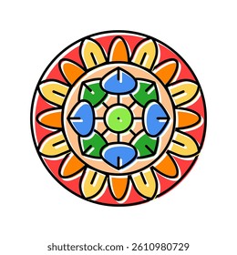 mandala buddhism color icon vector. mandala buddhism sign. isolated symbol illustration