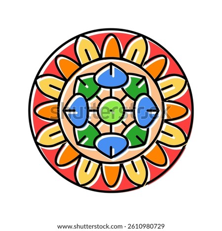 mandala buddhism color icon vector. mandala buddhism sign. isolated symbol illustration