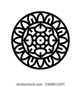 mandala buddhism line icon vector. mandala buddhism sign. isolated contour symbol black illustration