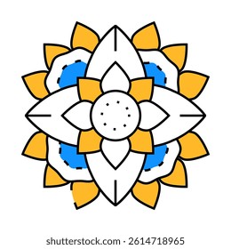 mandala buddhism line icon vector. mandala buddhism sign. isolated symbol illustration