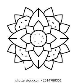 mandala buddhism line icon vector. mandala buddhism sign. isolated contour symbol black illustration