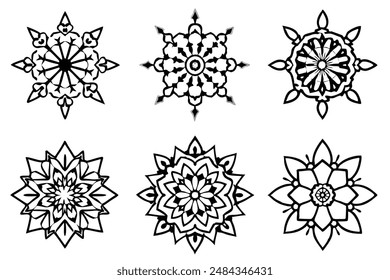 Ilustración de arte de Paquete de Mandala que captura la belleza de patrones intrincados