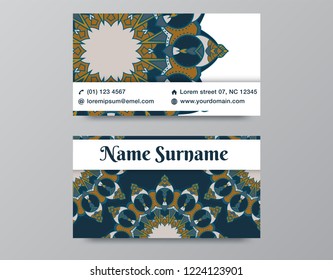 Mandala business card design template vector collection
