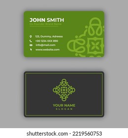 Mandala business card design vector template with mandala logo, Colorful arabesque floral ornamental elements