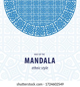 Mandala. Business card or invitation. Decorative elements. Colored oriental pattern on a white background, vector illustration, eps. Islam, Arabic, Indian, turkish, pakistan, chinese, ottoman motifs.