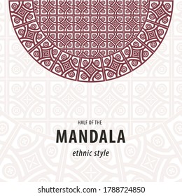 Mandala. Business card or invitation. Vintage decorative elements. Colored oriental pattern on a light background, vector illustration, eps. Islam, Arabic, Indian, turkish, pakistan, chinese motifs.