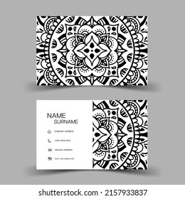 Plantilla de tarjeta de visita de Mandala, Diseño de vector editable. ilustración EPS10