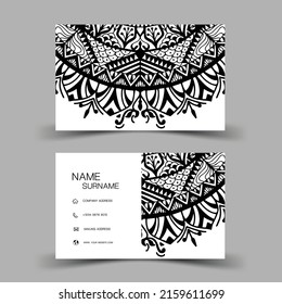 Mandala business card template, Editable vector design. illustration EPS10