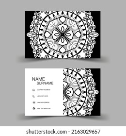 Mandala business card template, Editable vector design. illustration EPS10