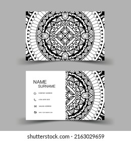 Mandala business card template, Editable vector design. illustration EPS10