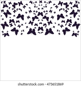 Mandala of butterflies pattern on a white background for card acceptance in love, Valentine's Day Valentine's, invitation to a wedding, birthday. Beautiful summer spring butterfly. Vector illustration