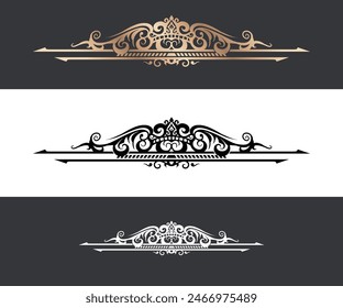 mandala Calligraphic design elements, page dividers with thai ornament