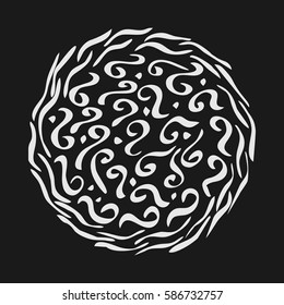 Mandala with Calligraphic elements for different design. Vector illustration