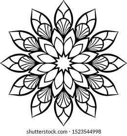 Mandala can be used for artwork decoration, coloring book and tatoo