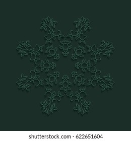 Mandala card. Vector. Mandala illustration background with shadows.