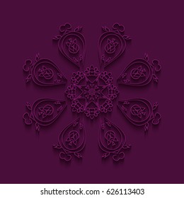 Mandala card. Vector. Mandala illustration background with shadows.
