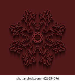 Mandala card. Vector. Mandala illustration background with shadows.