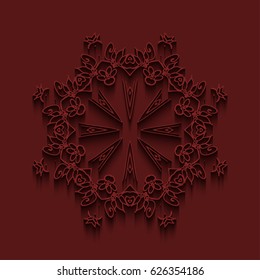 Mandala card. Vector. Mandala illustration background with shadows.