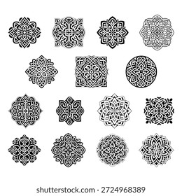 Mandala in Celtic Style Decorative Mug Holders set black and white