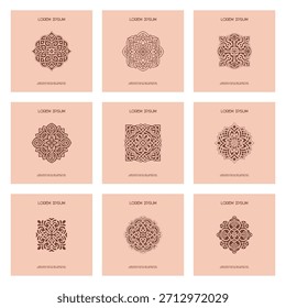 Mandala en estilo celta cartel - conjunto de Plantillas de tarjeta