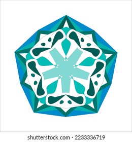 mandala with a charming blue contrast color