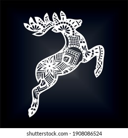 Mandala Weihnachtsbaum. Vorlage für Schneidmaschinen. Clip Art Mandala für den Druck.