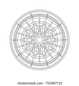 Mandala Christmas star for coloring, vector