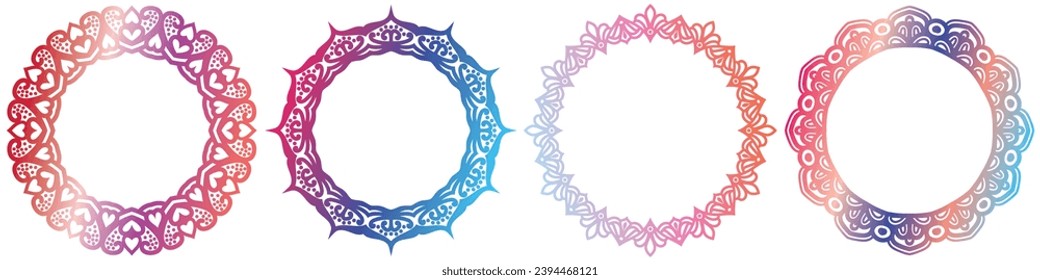 mandala circle art background design set.