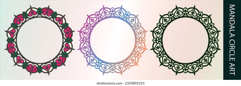 mandala kreisrunden Rahmen Design Set.
