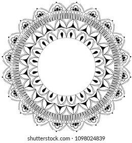 Mandala circle black and white