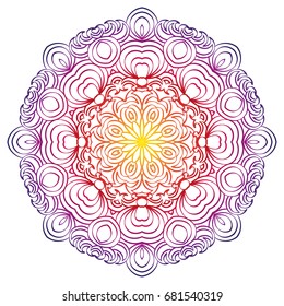 Mandala, circle decorative floral pattern borders of Islam. Design lace ornament rainbow on a white background. The vector can be used for banner, web design, wedding cards, advertising and other