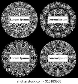 Mandala circle design. Abstract lace ornament. Vector illustration with arabic motifs for card, invitation, scrap booking.