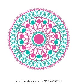 mandala circle design icon isolated