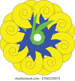 Círculo de mandala que expresa energía calmada