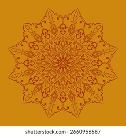 Mandala, Kreisblume, rote Linie Mandala