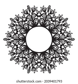 Mandala Circus Rahmen dekoratives Element für Logo, Hochzeitseinladungen 