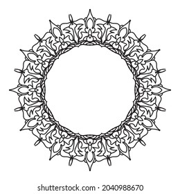 Mandala circle frame decorative element for logo, wedding invitations