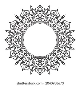Mandala circle frame decorative element for logo, wedding invitations