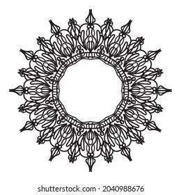 Mandala circle frame decorative element for logo, wedding invitations