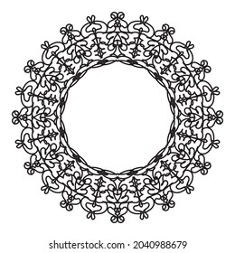 Mandala circle frame decorative element for logo, wedding invitations
