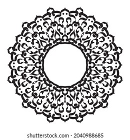 Mandala circle frame decorative element for logo, wedding invitations