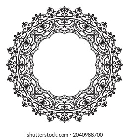 Mandala circle frame decorative element for logo, wedding invitations